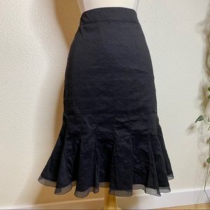 Elie Tahari Black Ruffle Skirt